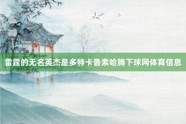 雷霆的无名英杰是多特卡鲁索哈腾下球网体育信息