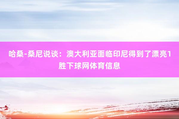 哈桑-桑尼说谈：澳大利亚面临印尼得到了漂亮1胜下球网体育信息