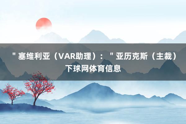 ＂塞维利亚（VAR助理）：＂亚历克斯（主裁）下球网体育信息