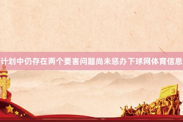 计划中仍存在两个要害问题尚未惩办下球网体育信息