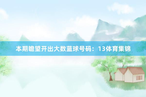 本期瞻望开出大数蓝球号码：13体育集锦
