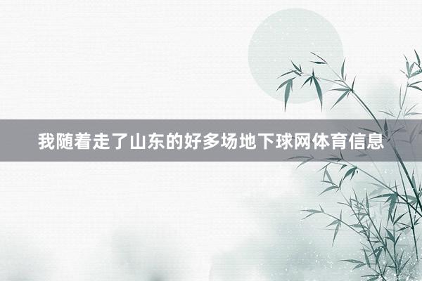 我随着走了山东的好多场地下球网体育信息
