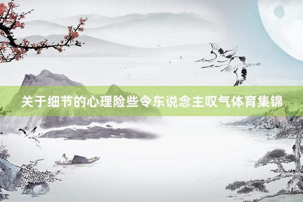 关于细节的心理险些令东说念主叹气体育集锦