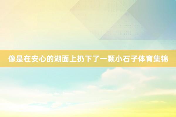 像是在安心的湖面上扔下了一颗小石子体育集锦