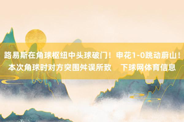 路易斯在角球枢纽中头球破门！申花1-0跳动蔚山！本次角球时对方突围舛误所致    下球网体育信息