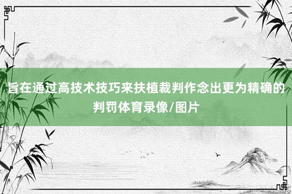旨在通过高技术技巧来扶植裁判作念出更为精确的判罚体育录像/图