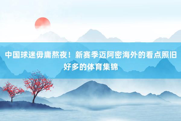 中国球迷毋庸熬夜！新赛季迈阿密海外的看点照旧好多的体育集锦