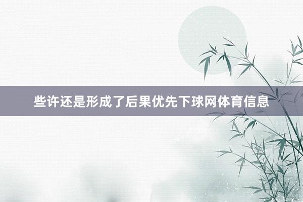 些许还是形成了后果优先下球网体育信息